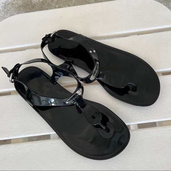 Michael Kors jelly sandals black silver 8 - Picture 1 of 10